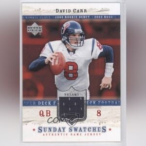 2005 Upper Deck Rookie Debut Sunday Swatches David Carr SU-DC Houston Texans